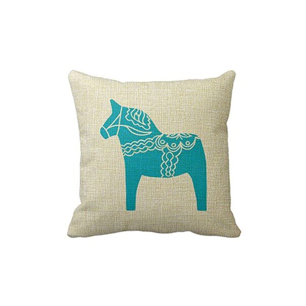 Blue Dala Horse Throw Pillowcases